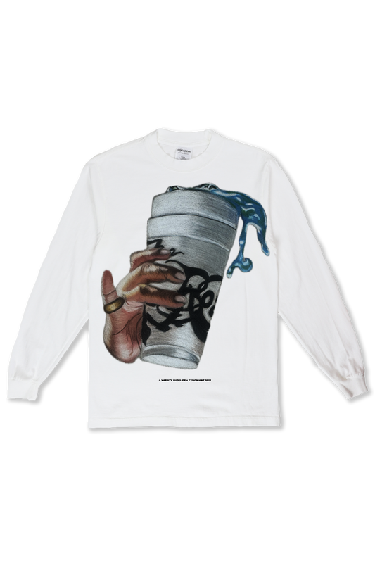 “My Cup Runneth” White Long Sleeve Tee